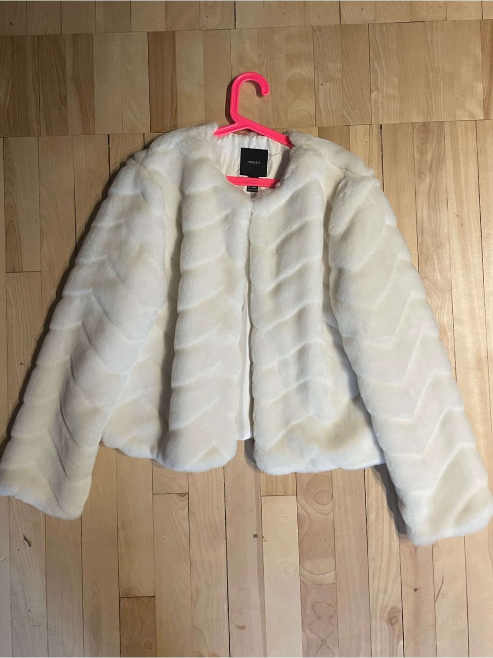 Faux Fur Cream Jacket - forever 21